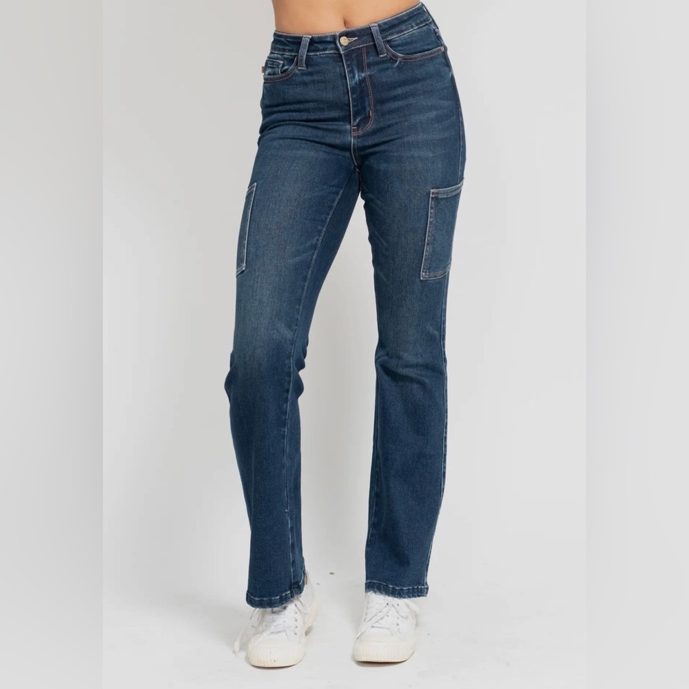 New Judy Blue slim bootcut cargo jeans high rise sz 3/4, 9/10 11/12